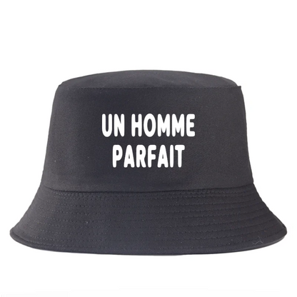 Un Homme Parfait Letter Print Sun Bucket Hat