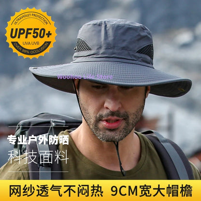 Anti-UV Mesh Wide Brim Outdoor Bucket Hat