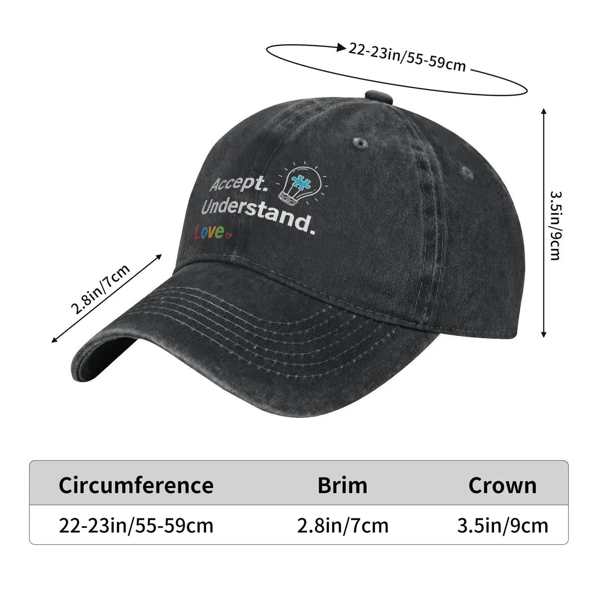 Autism Awareness Respect Love Support Baseball Cap