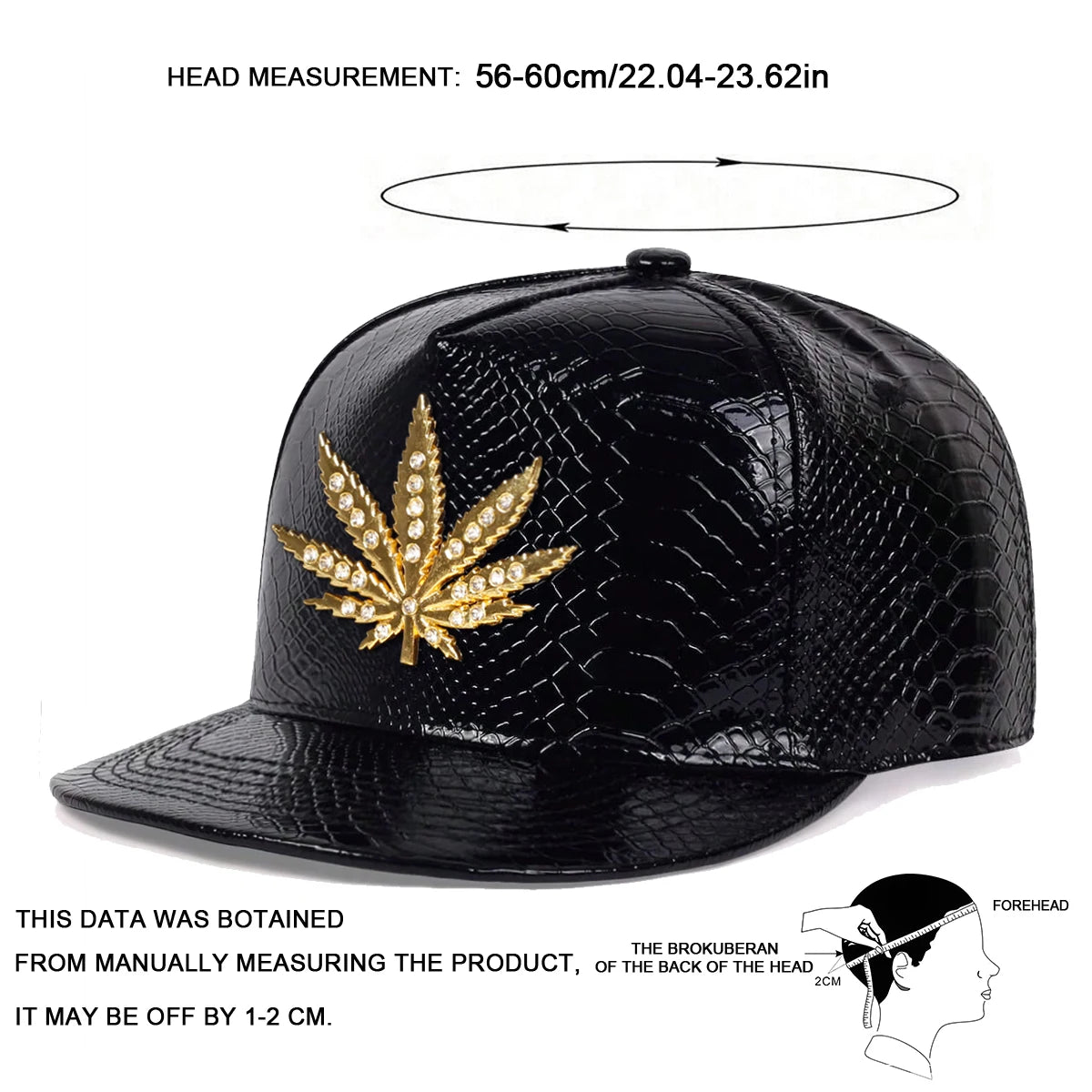 Maple Leaf Leather Patch Adjustable Hip-Hop  Snapback Cap