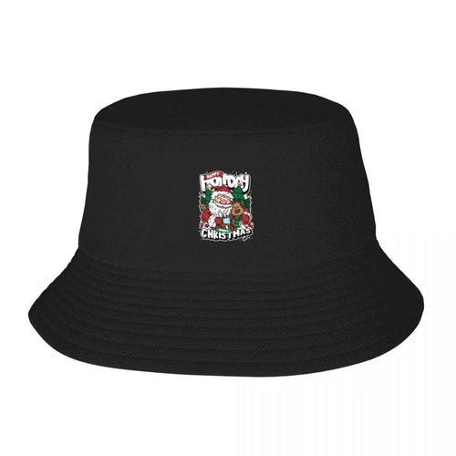Santa Claus And Rudolph Christmas Bucket Hat