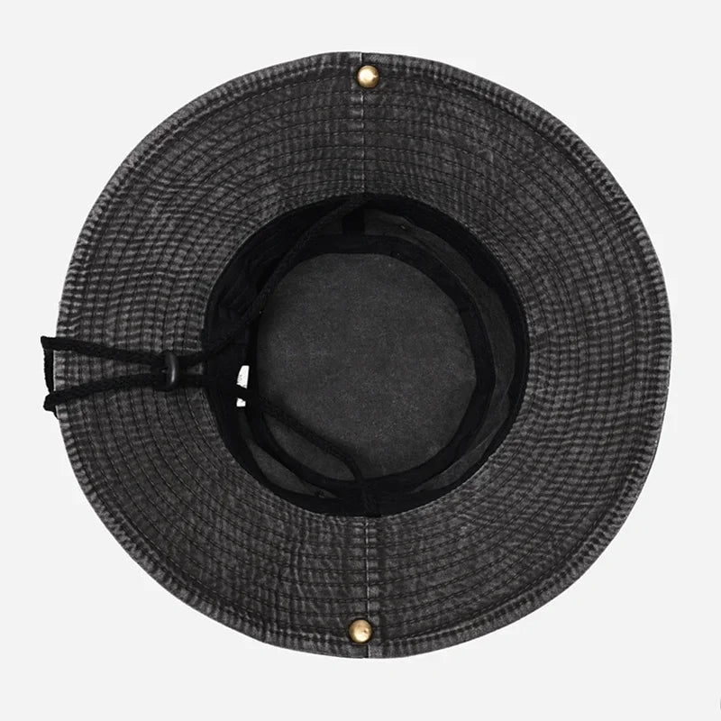 Solid Cotton Bucket Hat Outdoor Travel Cap Unisex