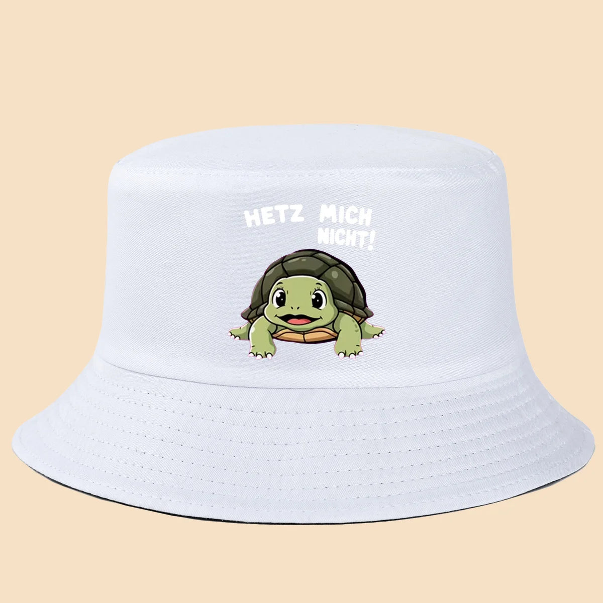Retro Turtle Print Bucket Hat