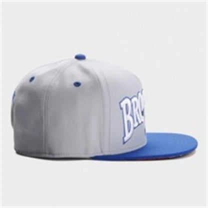 Unisex Embroidered Cotton Flat Brim Hip-Hop Snapback Cap
