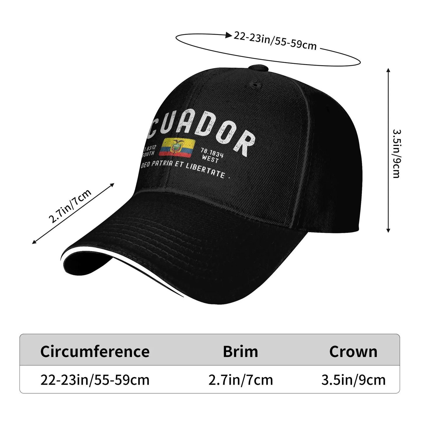 Ecuador Flag Baseball Cap