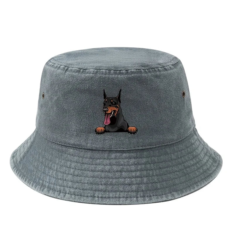 Doberman Dog Print Bucket Hat