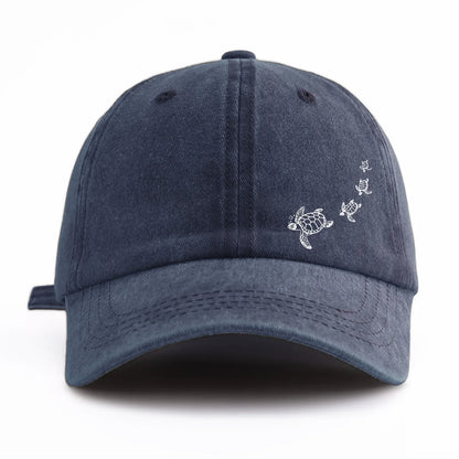 1pc Turtle Print Washed Baseball Caps