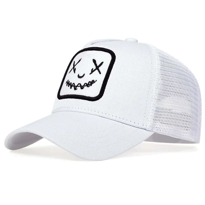 Men Women Smile Face Embroidery Baseball Caps Cotton Adjustable