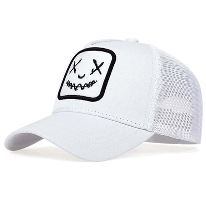 Men Women Smile Face Embroidery Baseball Caps Cotton Adjustable