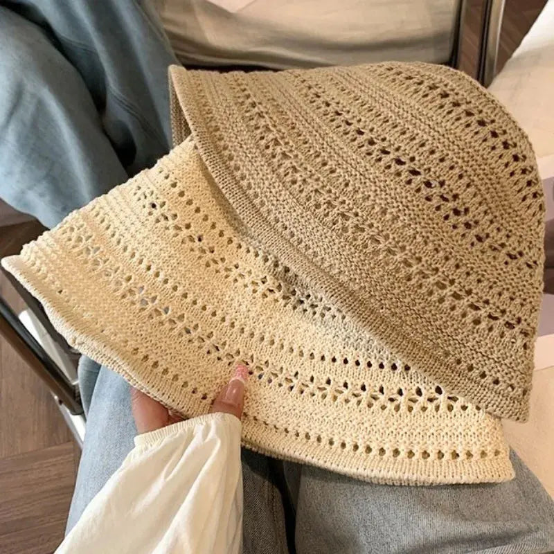 Women Hollow Crochet Fisherman Bucket Hat