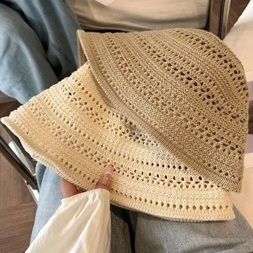 Women Hollow Crochet Fisherman Bucket Hat