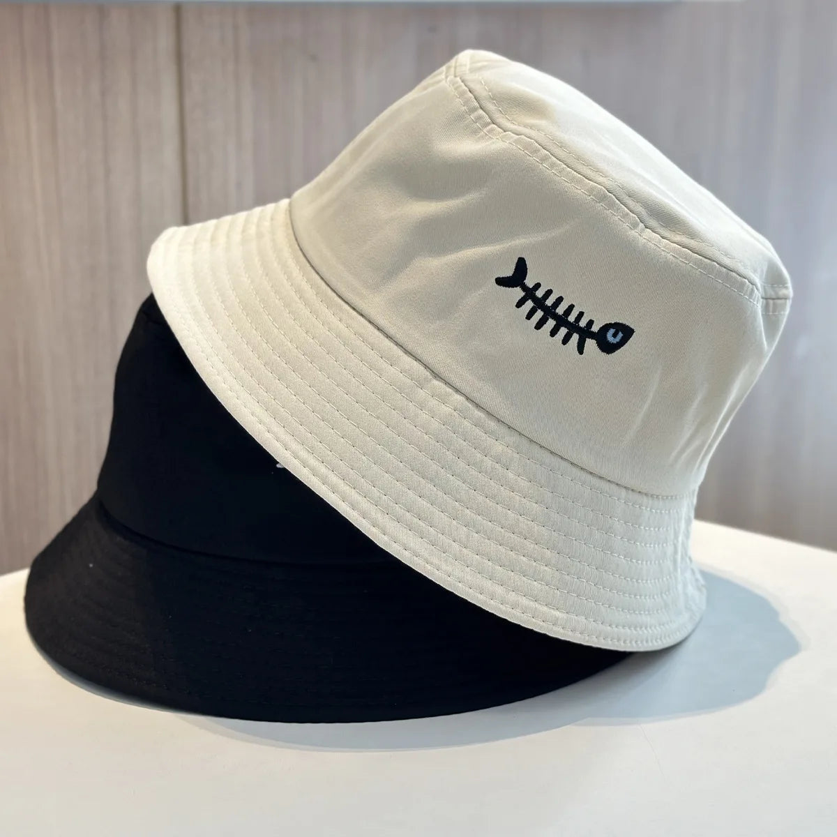 Popular Unisex Summer Bucket Hat For Women Embroidery Fish