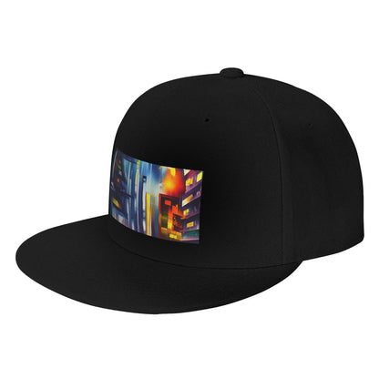 Fashion City of Fire and Ice Flat Brim Snapback Cap