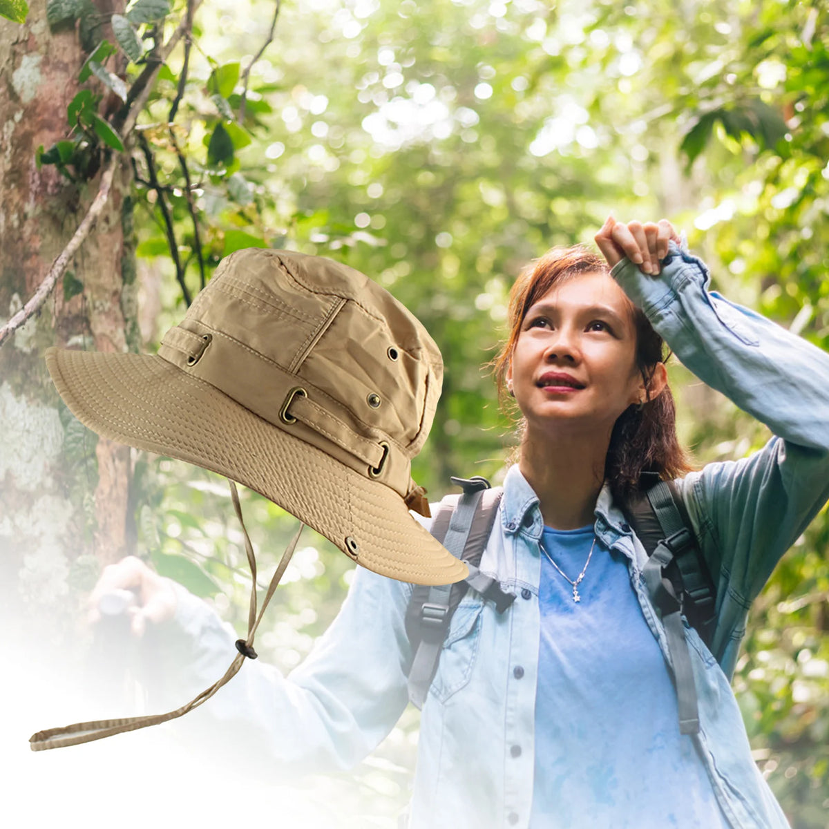 Lightweight Quick-Dry Fishing Bucket Hat With Strap