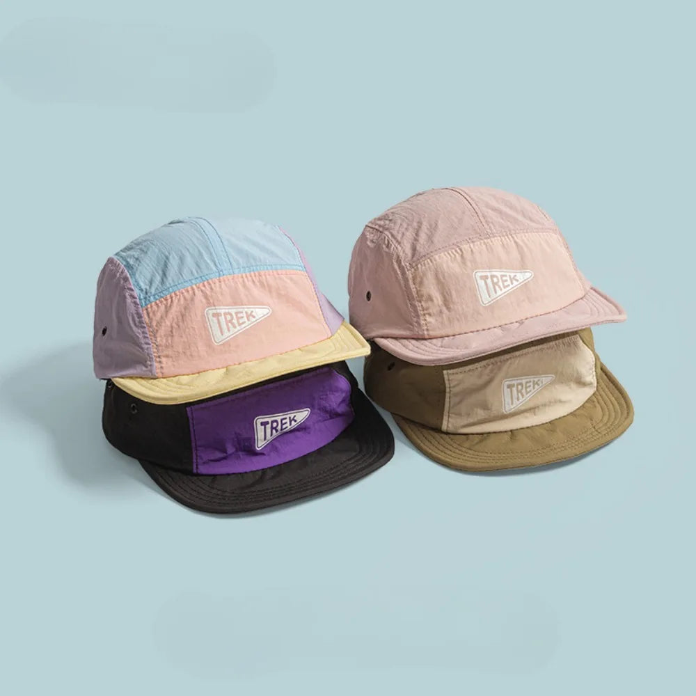 5 Panel Short Brim Embroidered Baseball Cap Ladies' Sun Hat, Quick Dry Breathable Mesh, Lightweight, Stylish Versatile Cap
