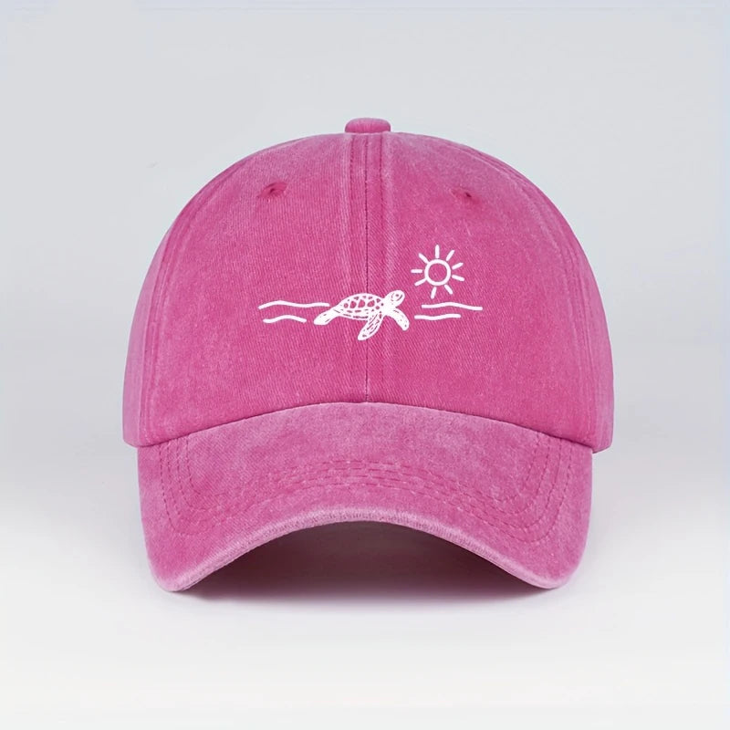 Turtle Sun Print Baseball Cap