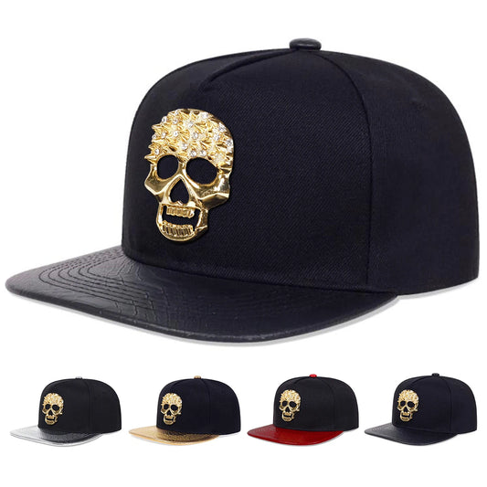 Skeleton Rhinestone Patch Adjustable Hip-Hop Snapback cap
