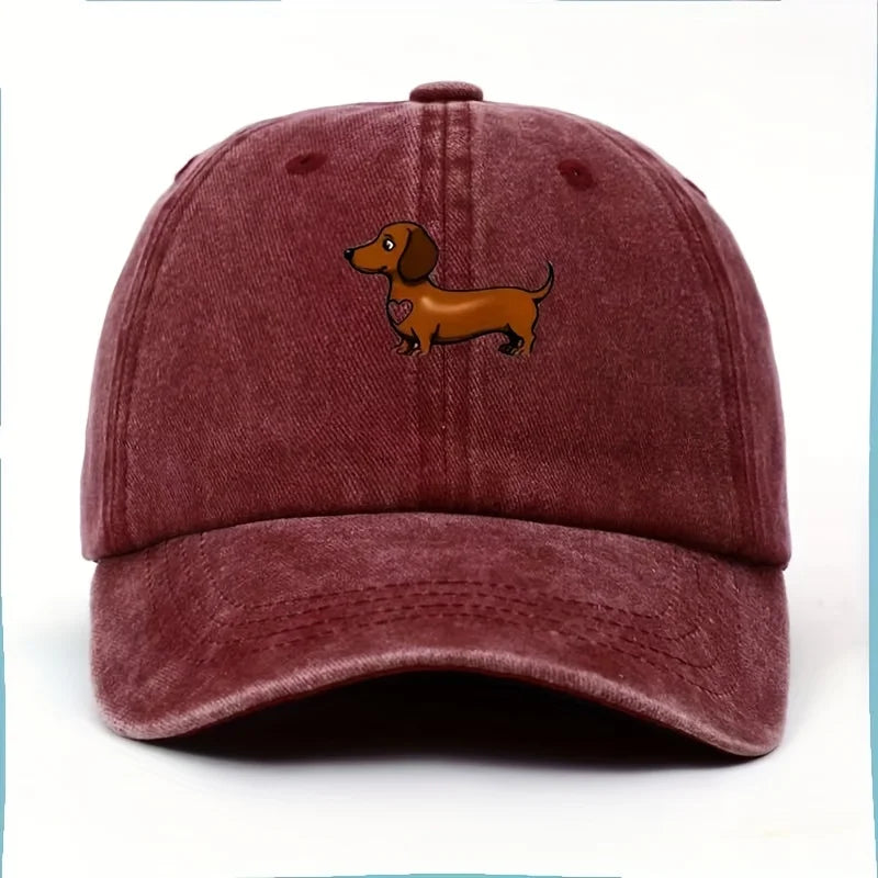 Cute Sausage Dog Print Baseball Cap