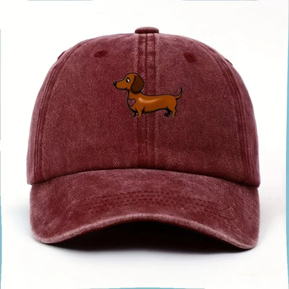 Cute Sausage Dog Print Baseball Cap