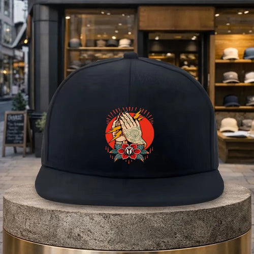 Praying Hands Lightning Rose Snapback Cap