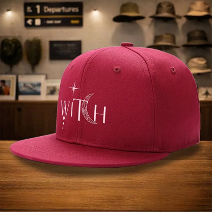 Witch Crescent Moon Graphic Snapback Cap