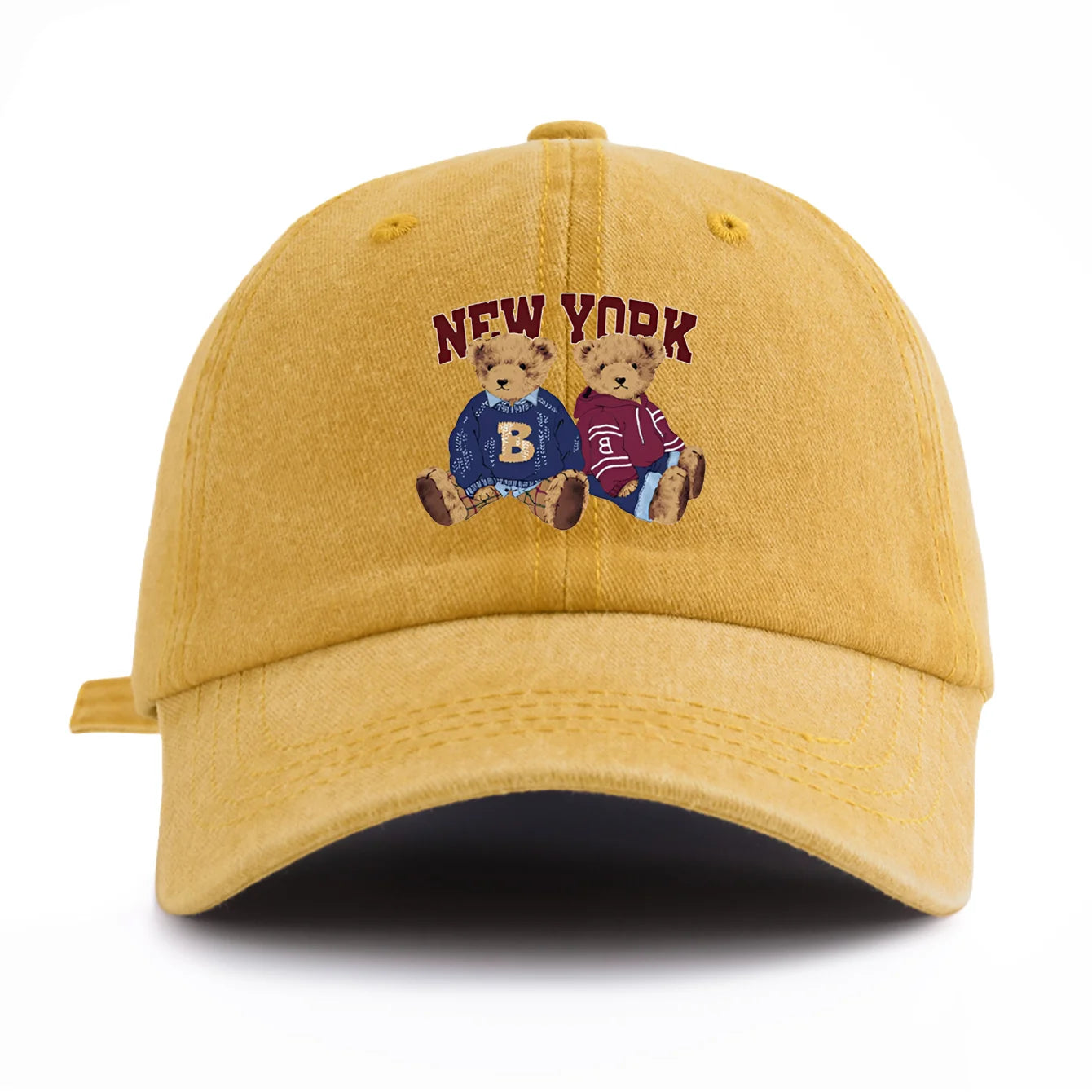 Bear Duo Washed Retro Baseball Cap
