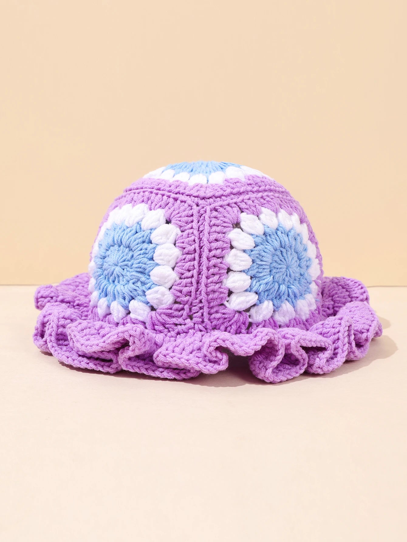 Vintage Spliced Crochet Winter Bucket Hat