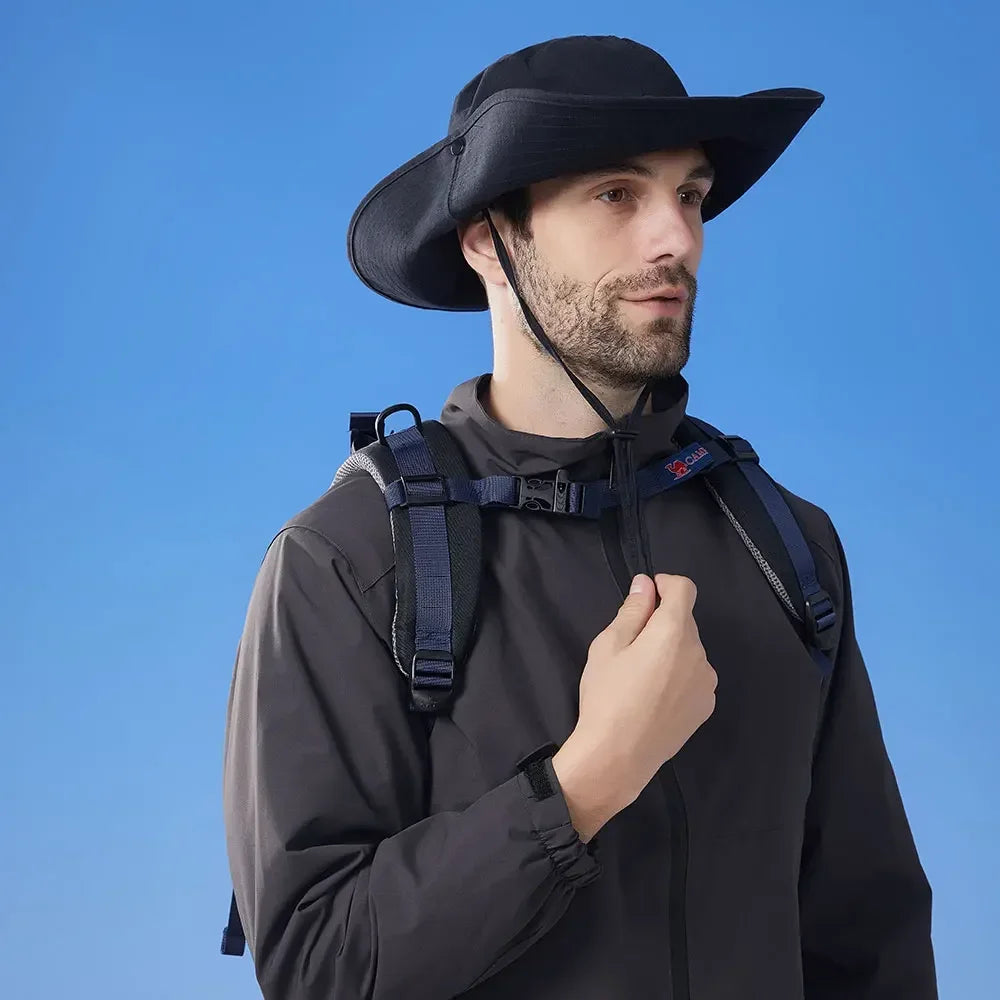 Wide Brim UV Protection Bucket Hat With Windproof Strap