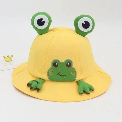 Spring Summer Baby Cartoon Frog Bucket Hat Kids Cute
