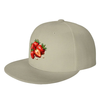 Strawberry Print Summer Snapback Cap