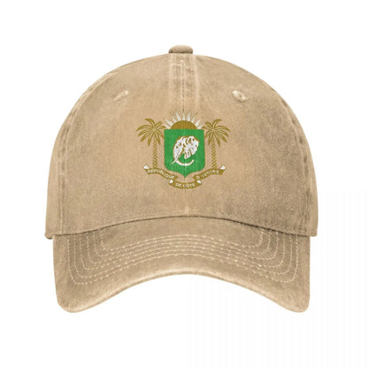 Men Baseball Cap Cote Emblem Charcoal Washed Denim