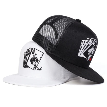 Unisex Poker A Embroidered Snapback Cap