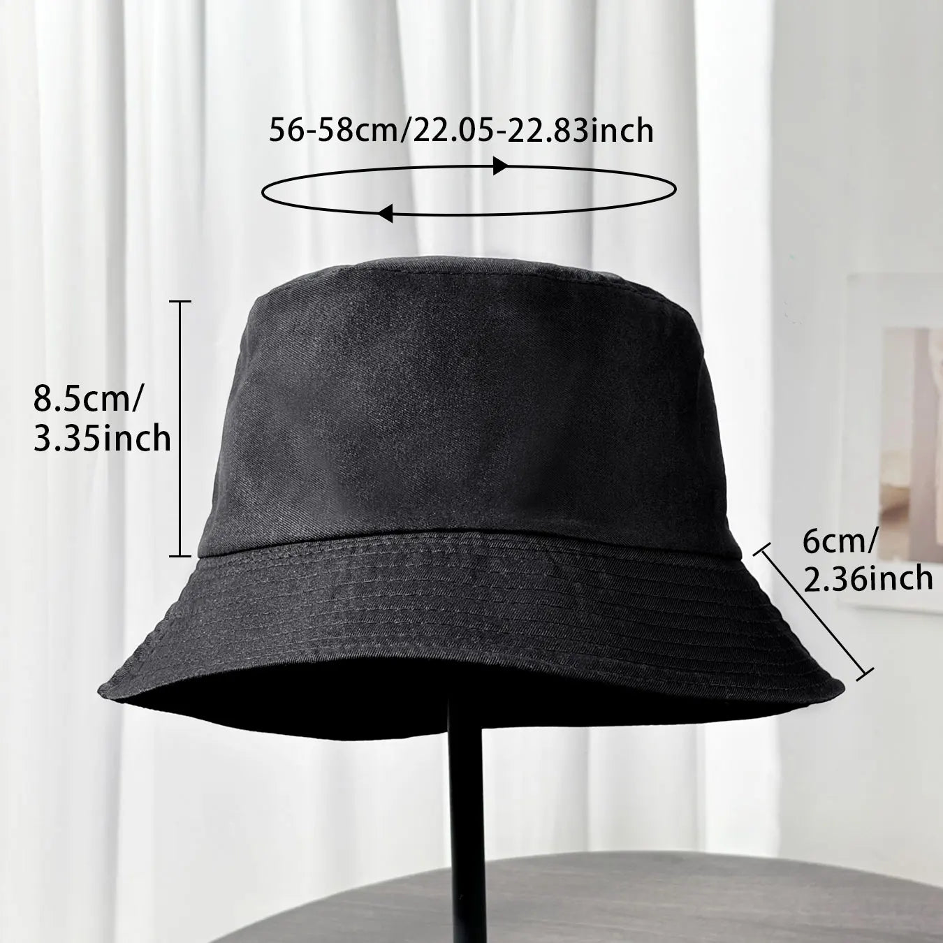 Classic Plain Black Fisherman's Hat