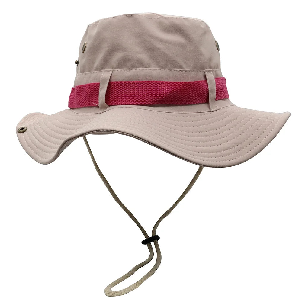 Adjustable Drawstring Large Brim Outdoor Bucket Hat