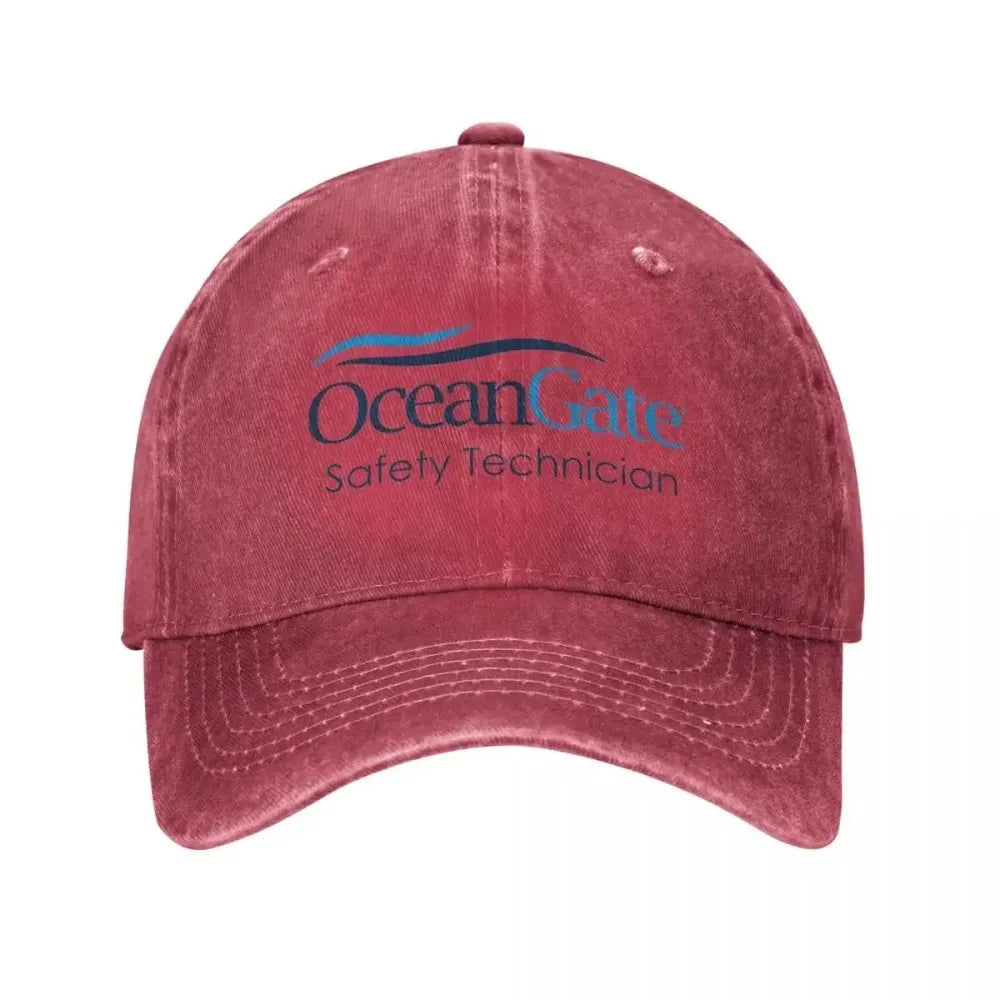 Vintage Ocean Gate Safety Technician Baseball Cap Unisex Style Distressed Washed Headwear Outdoor All Seasons Travel Hats Cap