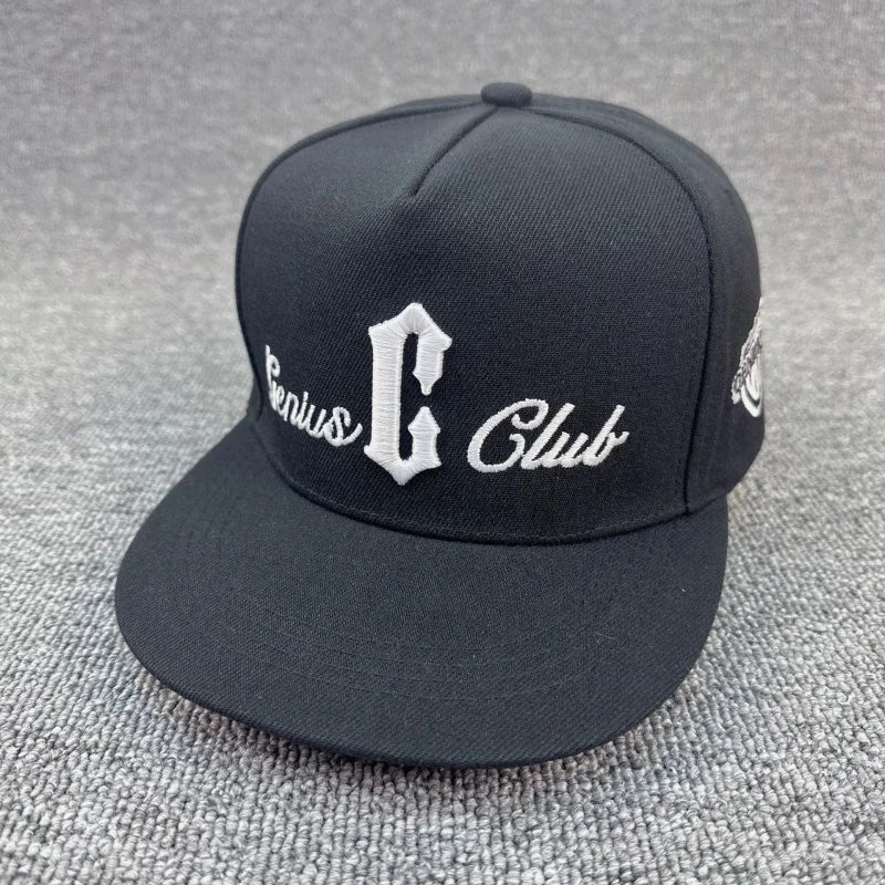 Luxury Unisex Letter Embroidered Flat Brim Snapback Cap