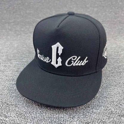 Luxury Unisex Letter Embroidered Flat Brim Snapback Cap