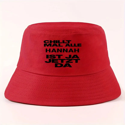 Bold Text Packable Summer Bucket Hat