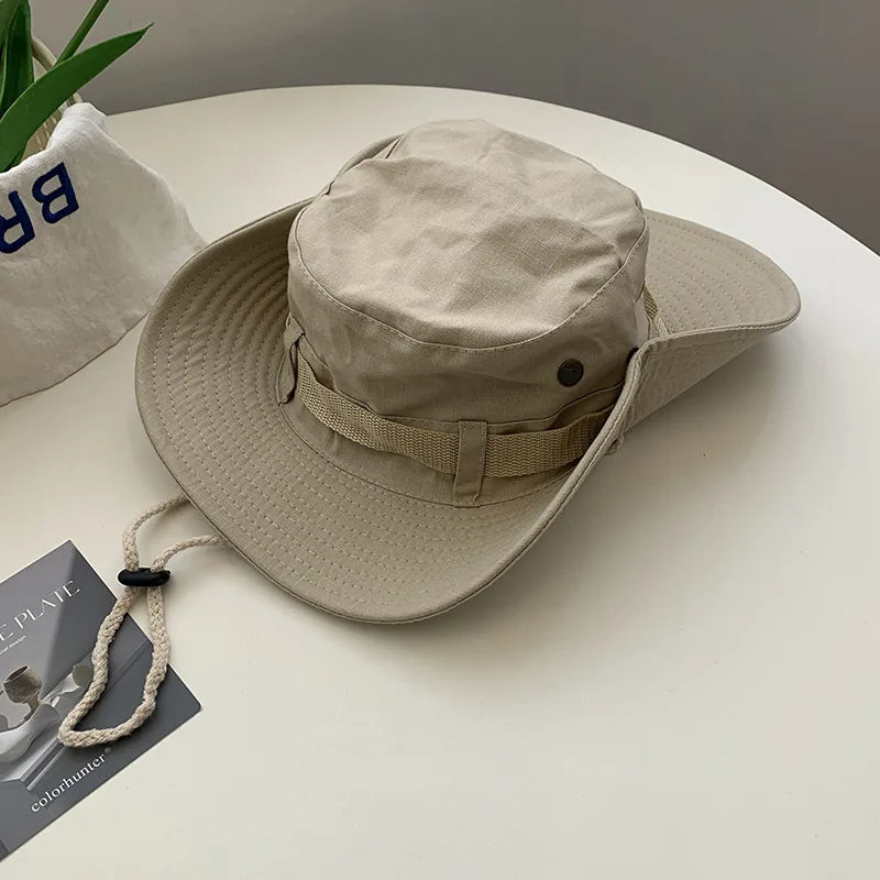 Large Brim Outdoor Fishing Sun Protection Bucket Hat