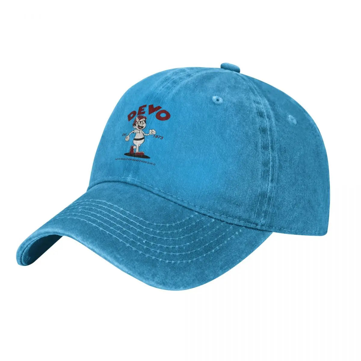 Devo Retro Print Denim Baseball Cap