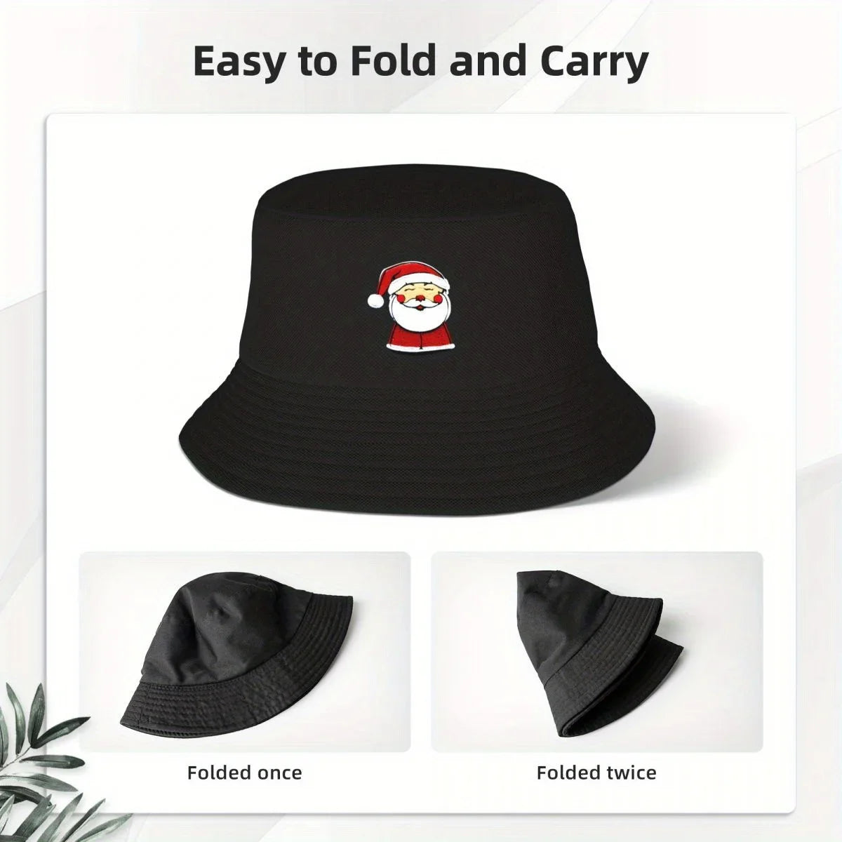Santa Claus Christmas Patch Style Bucket Hat
