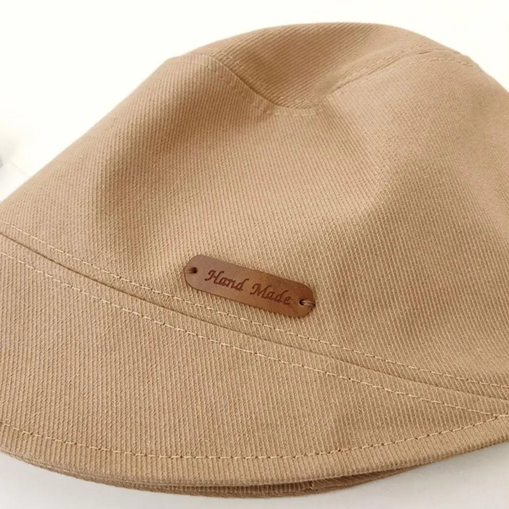 Soft Cotton Solid Color Sun Hats Black Foldable Bucket Hat