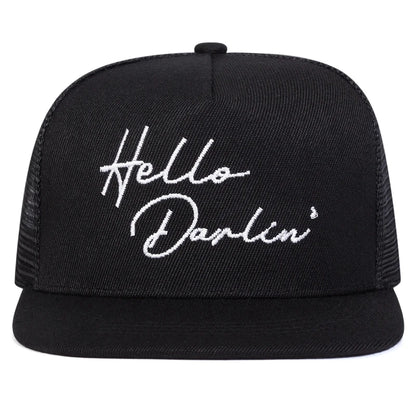 Hello Darlin Embroidery Casual Snapback Cap