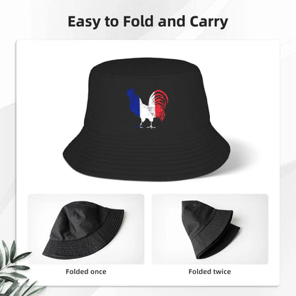 France Rooster Flag Patriotic Bucket Hat