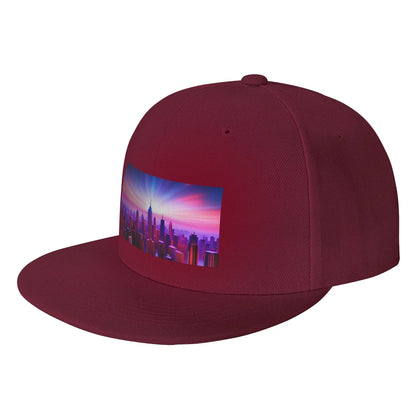 Vast City Skyline Flat Brim Snapback Cap
