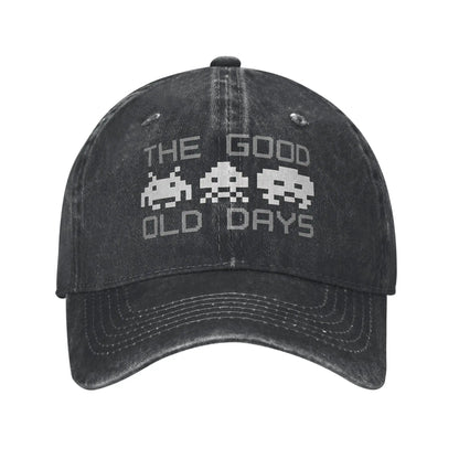 Space Invaders Vintage Distressed Washed Denim Baseball Cap