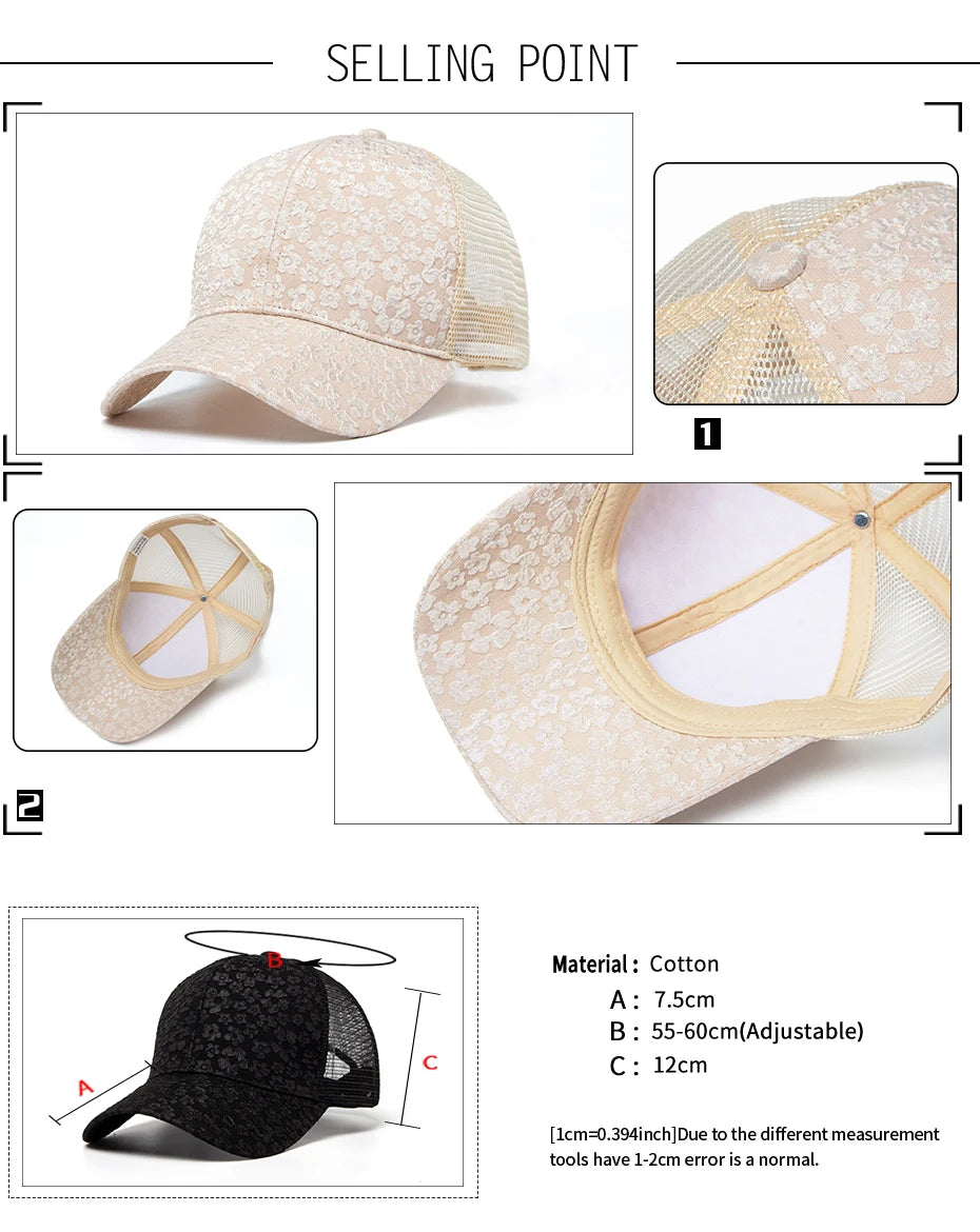 New Print Mesh Caps Fashion Women Baseball Cap