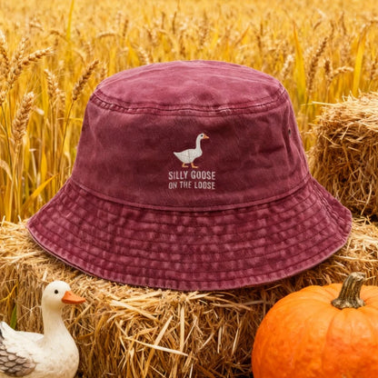 Silly Goose Washed Cotton Bucket Hat For Men Women