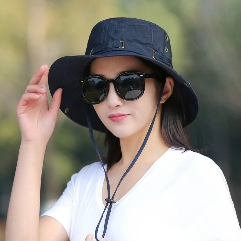 Foldable Reversible Wide Brim UV Protection Bucket Hat