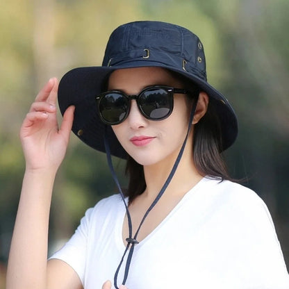 Foldable Reversible Wide Brim UV Protection Bucket Hat